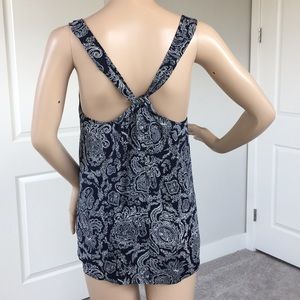100% silk Theory Akena camisole Navy/white
